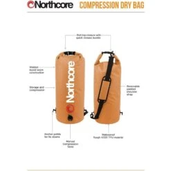 Northcore 30L Compression Bag 6 Northcore 30L Compression Bag -Diving Gear Shop 202220Northcore2030L20Compression20Bag20 20Orange20diagram.2000x2000