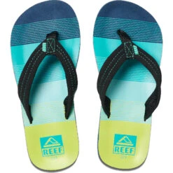 Reef Kids Ahi Flip Flops -Diving Gear Shop 42619 202320Reef20Kids20Flip20Flops20CJ205020 20Aqua20 20Green20Front.2000x2000