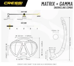 Cressi Matrix + Gamma Combo -Diving Gear Shop Combos Matrix Gamma Size Chart WEB