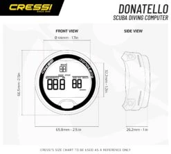 Cressi Donatello Diving Computer -Diving Gear Shop Computers Donatello Dimensions chart Mobile WEB