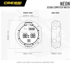 Cressi Neon Diving Computer -Diving Gear Shop Computers Neon Dimensions chart Mobile WEB