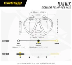 Cressi Matrix Mask -Diving Gear Shop Masks Matrix Size Chart WEB