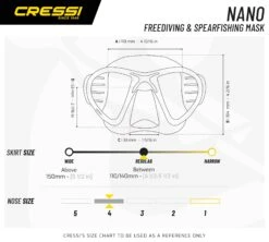 Cressi Nano Mask -Diving Gear Shop Masks Nano Size Chart WEB