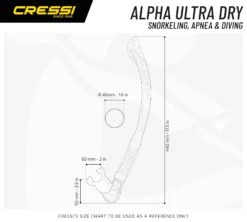 Cressi Alpha Ultra Dry Snorkel 21 Cressi Alpha Ultra Dry Snorkel -Diving Gear Shop Snorkels Alpha Ultra Dry Dimensions chart Mobile WEB