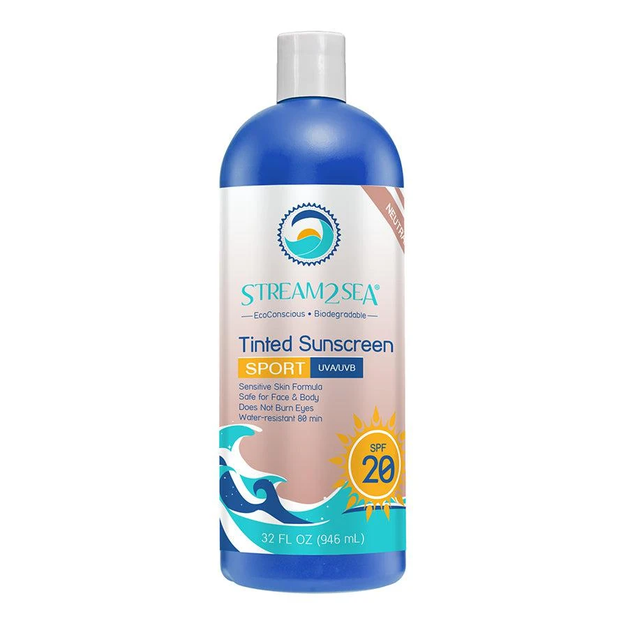 Stream2Sea Eco Tinted Sunscreen For Body Sport - SPF30 32oz (909.2ml) 1 Stream2Sea Eco Tinted Sunscreen For Body Sport - SPF30 32oz (909.2ml)